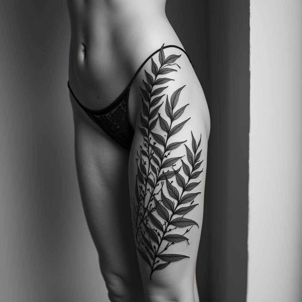 Fernsin portrait tattoo style, featuring a highly realistic and detailed depiction  - Variation 2