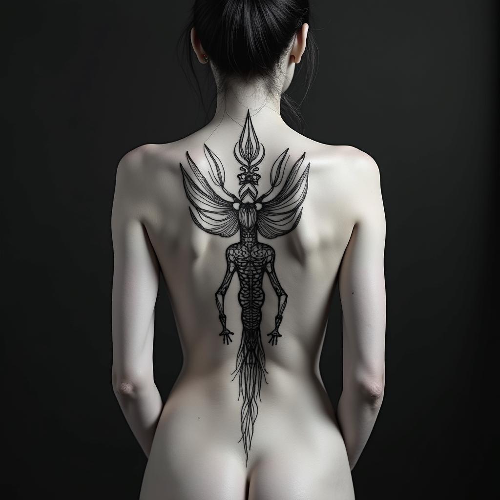 God Anubishigly detailed tattoo - Variation 6