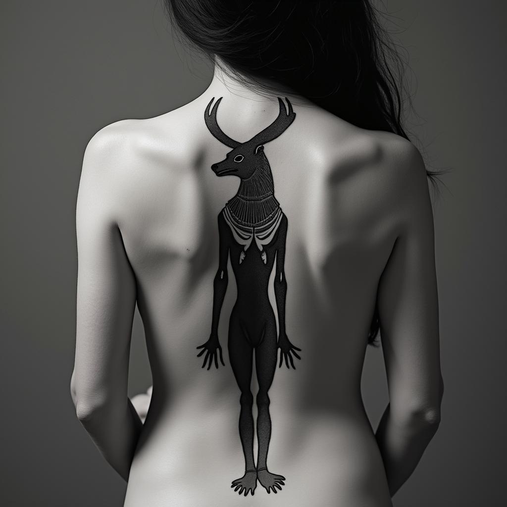 God Anubishigly detailed tattoo - Variation 2