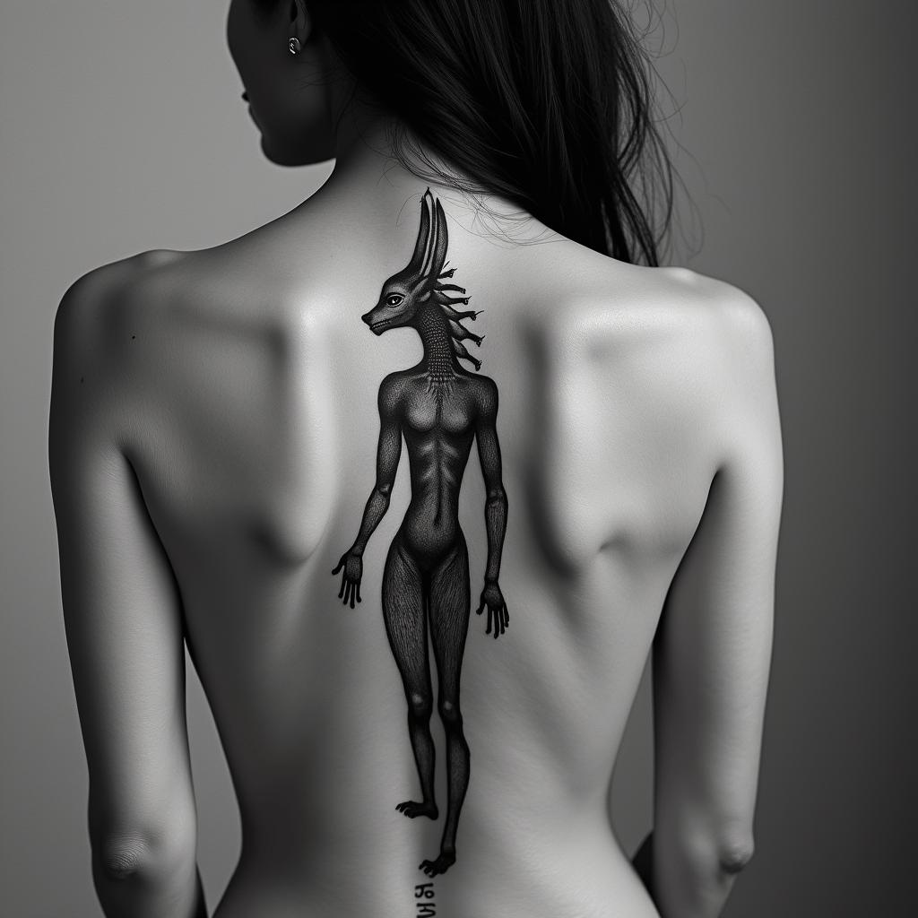 God Anubishigly detailed tattoo - Variation 3