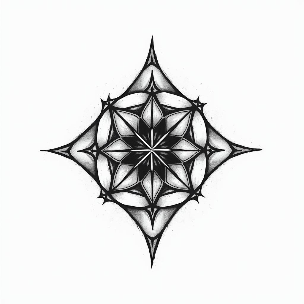 My brother, whose name is Yanis, passed away in a motorcycle accident. He is a Gemini, and I would like to get a simple and discreet tattoo in his memory. in geometric style tattoo, blending hexagons, mandala-inspired patterns, symmetrical and fractal design, clean lines, sharp angles