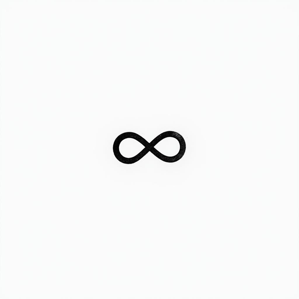 Infinity symbol. Made with the name Robertminimalist text-based tattoo, Monospace font ultra-realistic, perfectly placed, high-quality font design, photo-realistic shading, 8k, high quality, finely detailed typograph