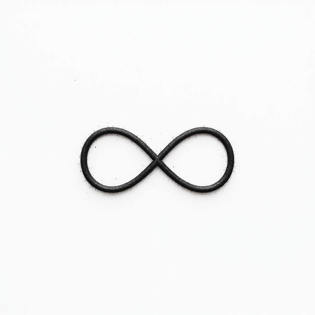 Infinity symbol. Made with the name Robertminimalist text-based tattoo, Monospace font ultra-realistic, perfectly placed, high-quality font design, photo-realistic shading, 8k, high quality, finely detailed typograph - Variation 2