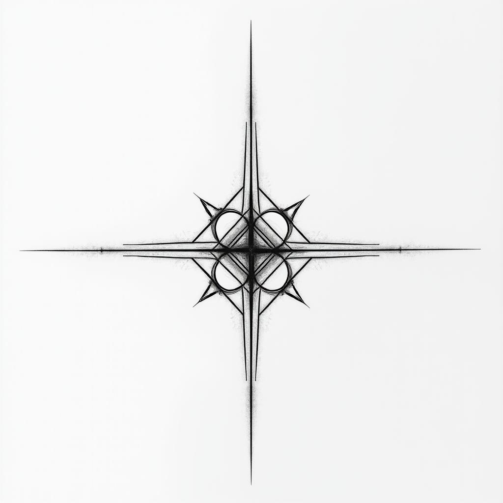 Wrist band tribal tattooin minimalist style tattoo, featuring simple shapes and fine lines, with minimal shading and details, tiny triangles, creating a sense of balance and harmony - Variation 4