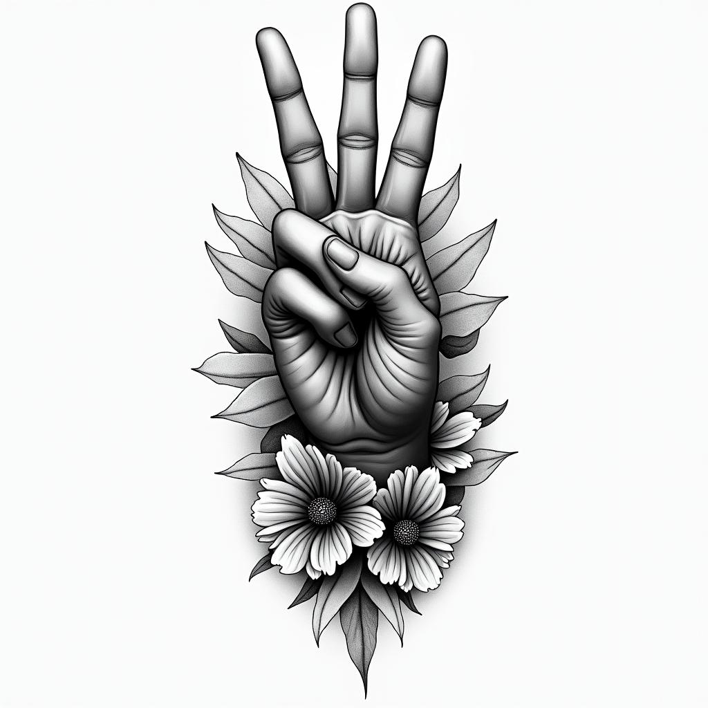 Peacehigly detailed tattoo - Variation 2