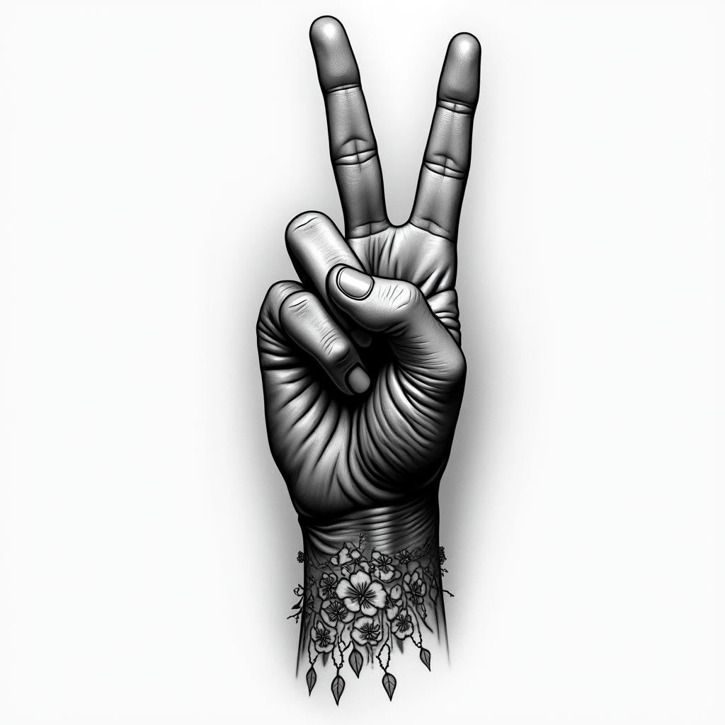 Peacehigly detailed tattoo - Variation 3