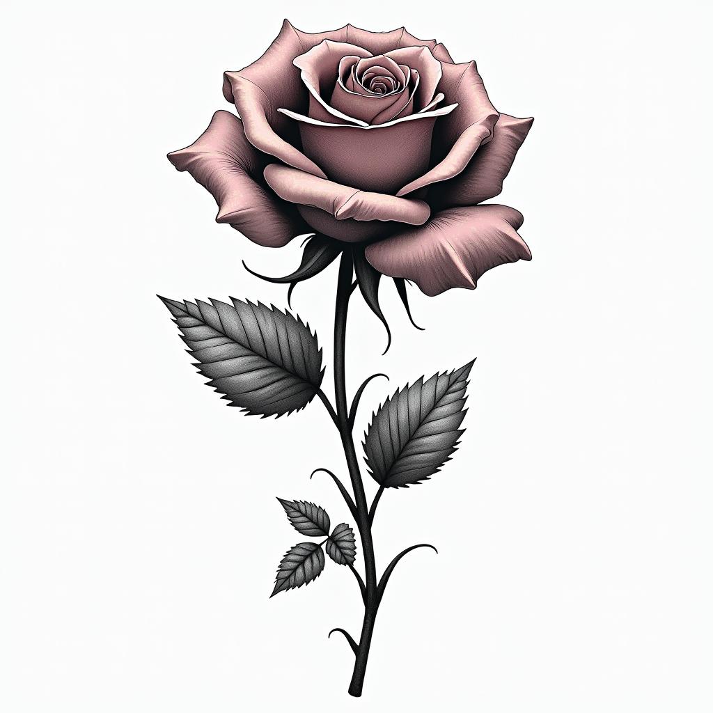 rose and ox
in bohemian style tattoo, 8k