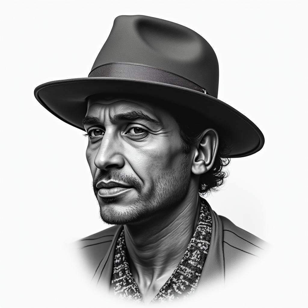 Michoacanin portrait tattoo style, featuring a highly realistic and detailed depiction  - Variation 3