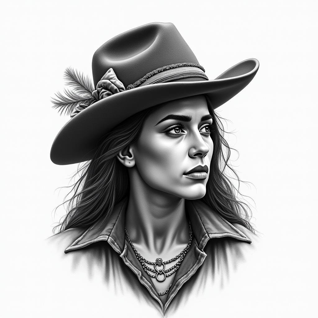 Michoacanin portrait tattoo style, featuring a highly realistic and detailed depiction  - Variation 4
