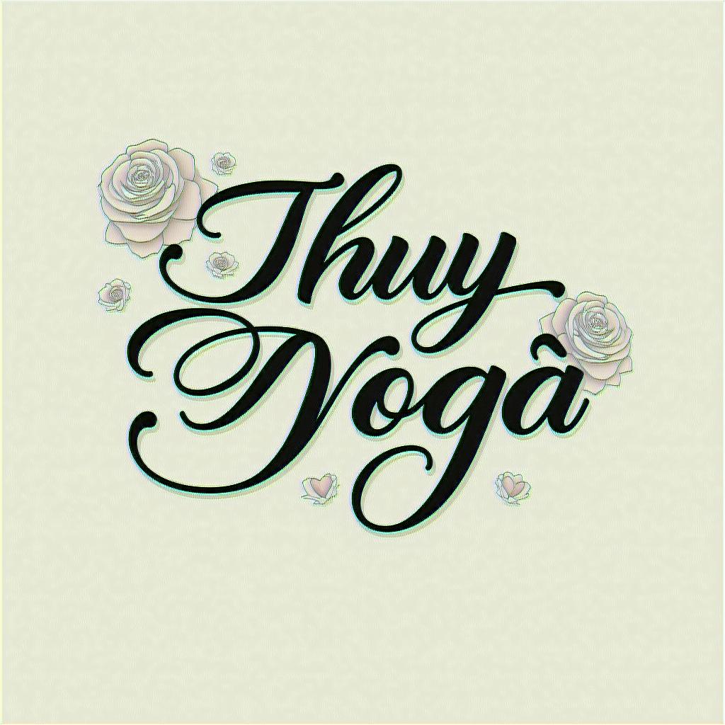 Thuy Nga Nguyen just the name for a men's tattooin elegant cursive calligraphy style 2d tattoo, decorate with roses, featuring a smooth and flowing handwritten script with slightly thickened strokes for a luxurious and bold appearance,  heart symbol between names,  sleek and glossy black text with shadowing, minimalist matte white background, clean and sharp edges, illuminated with soft lighting, romantic, 8k, high-quality textures with refined typography - Variation 4