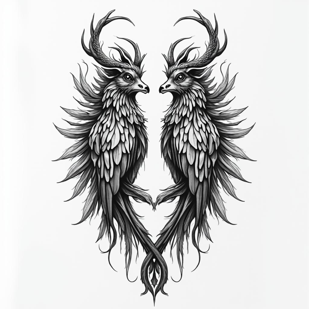 Spiritual/ nature best friend matching tattoos/ Capricorn/ librahigly detailed tattoo - Variation 2
