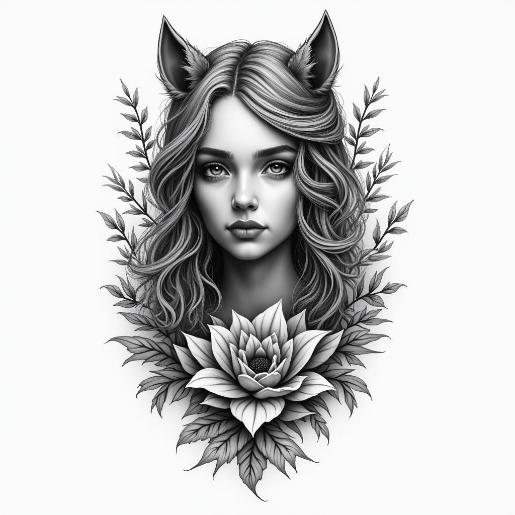 Spiritual/ nature/ best friendhigly detailed tattoo - Variation 2