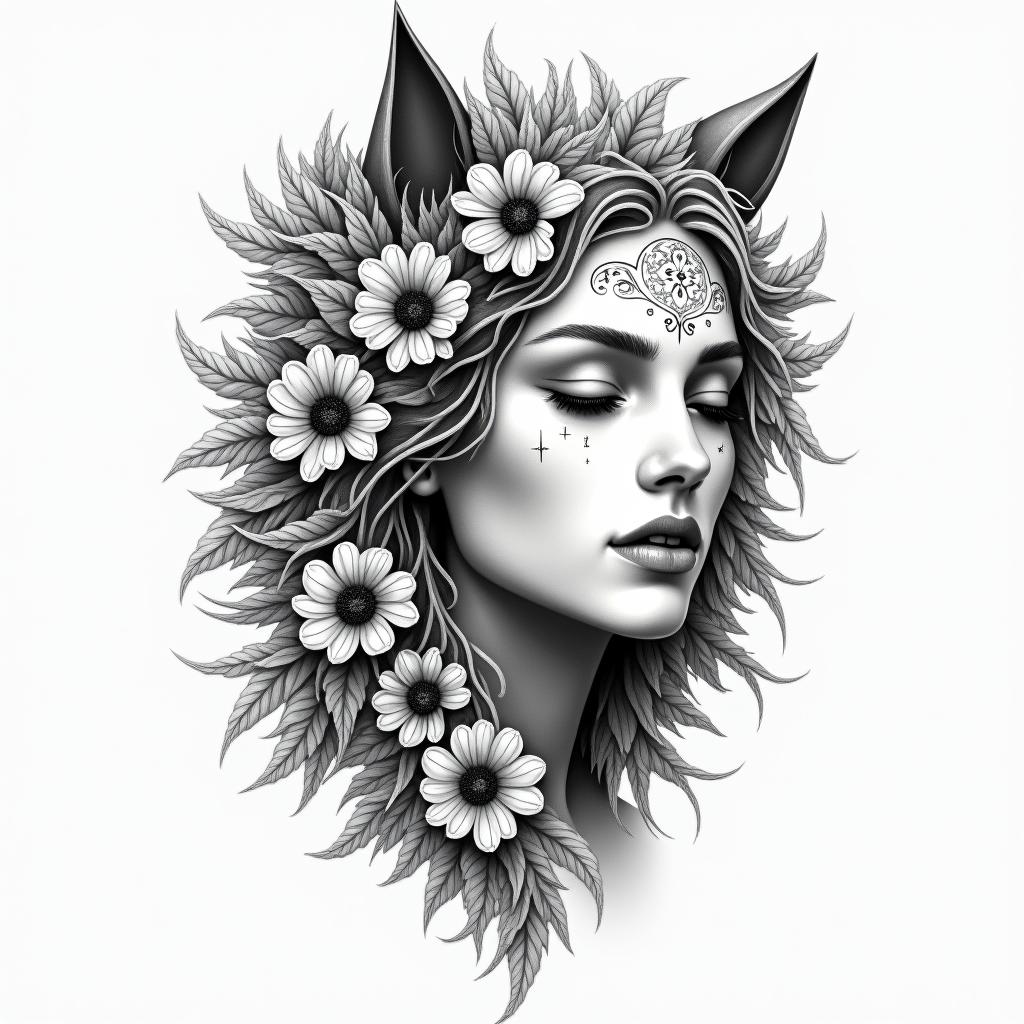 Spiritual/ nature/ best friendhigly detailed tattoo - Variation 4
