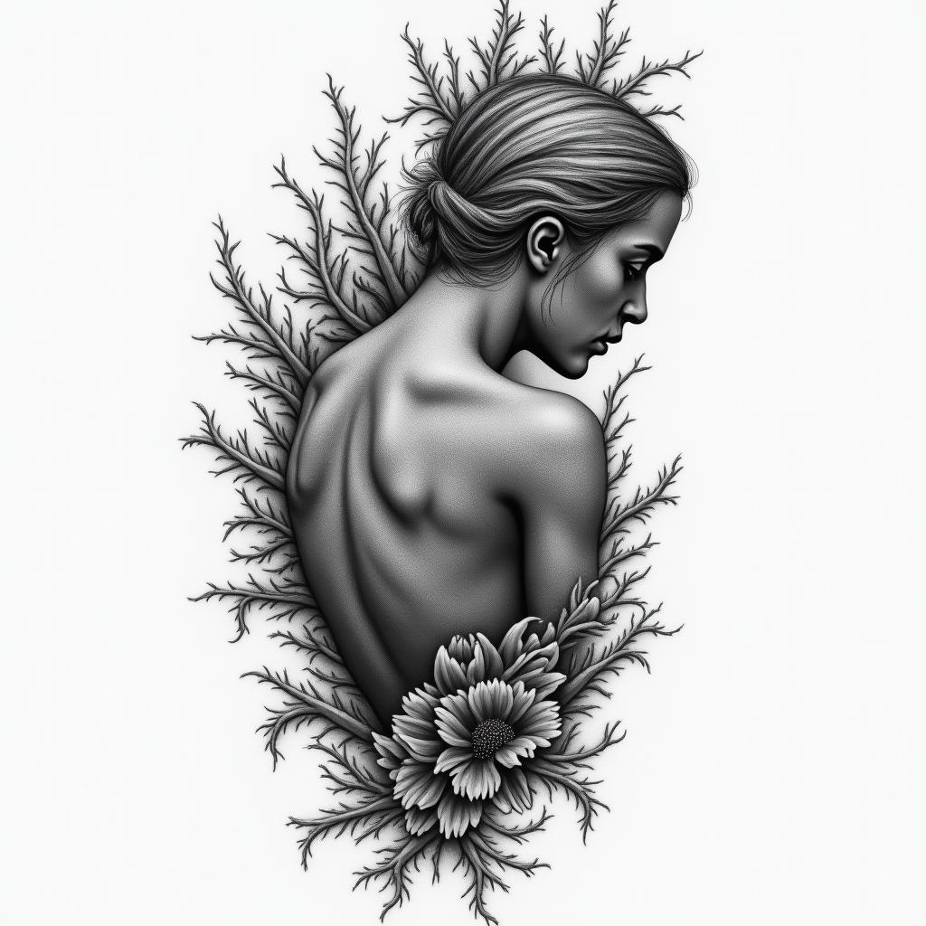 Brea cancerhigly detailed tattoo - Variation 4