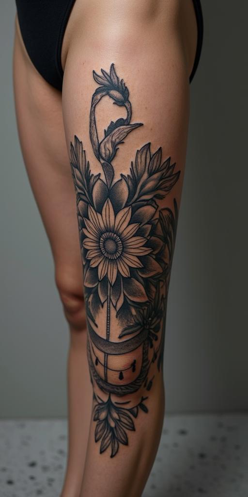 Phoenixin authentic tattoo style, incorporating traditional modifications, bold black outlines, solid color fills, featuring classic authentic elements - Variation 5