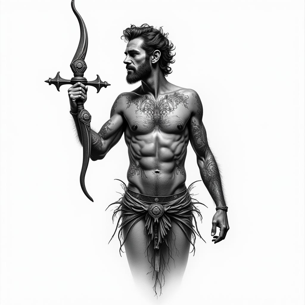 Matheus, Sagittarius, 2002higly detailed tattoo - Variation 2
