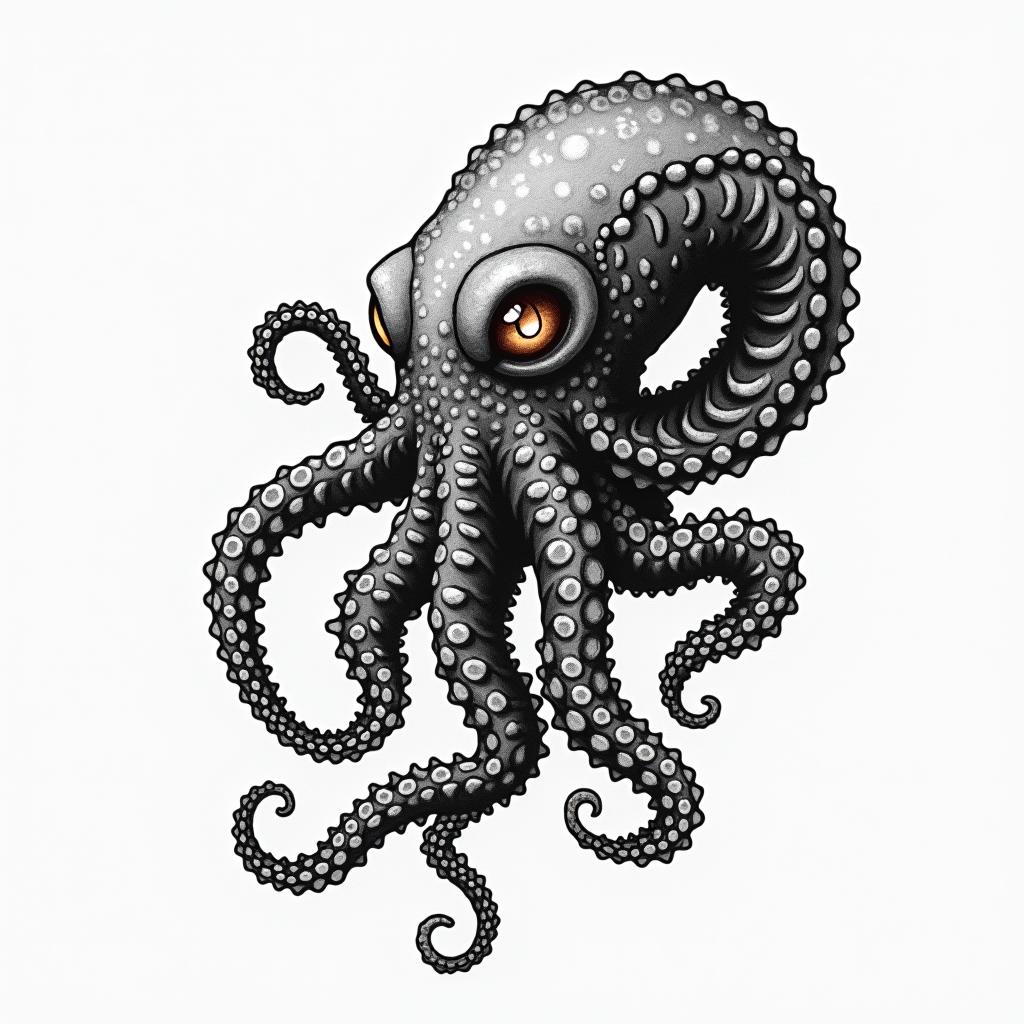 Hockey Krakenhigly detailed tattoo - Variation 5