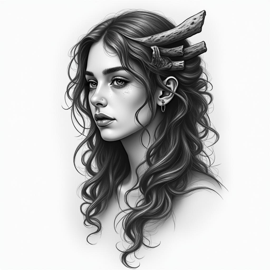 jasper, sagittarius, december 13 2004in portrait tattoo style, featuring a highly realistic and detailed depiction - Variation 1