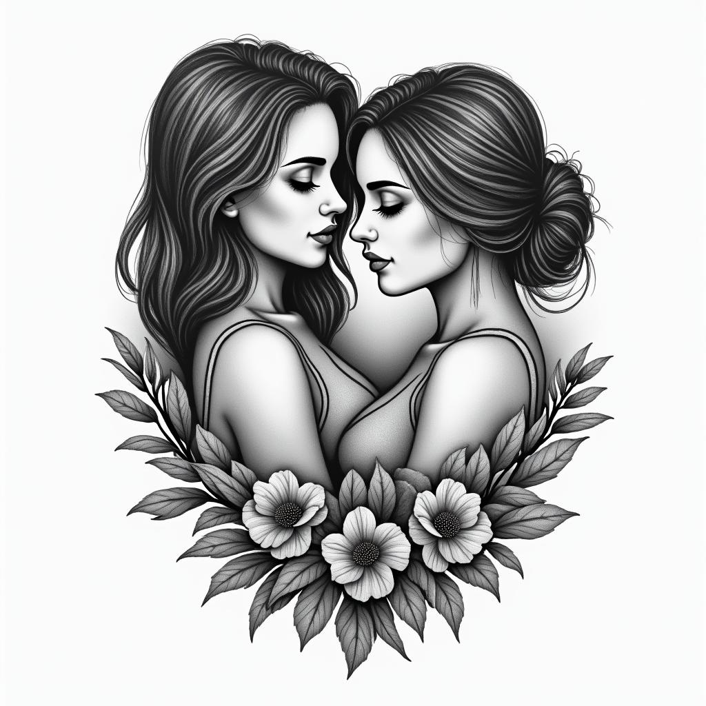 I want to get a tattoo with my sister, we have a very close bond, she chose my name and always looked after me when I was a baby, and until today I can always count on her. We love each other very much and I always say that she is my soulmate.higly detailed tattoo - Variation 3