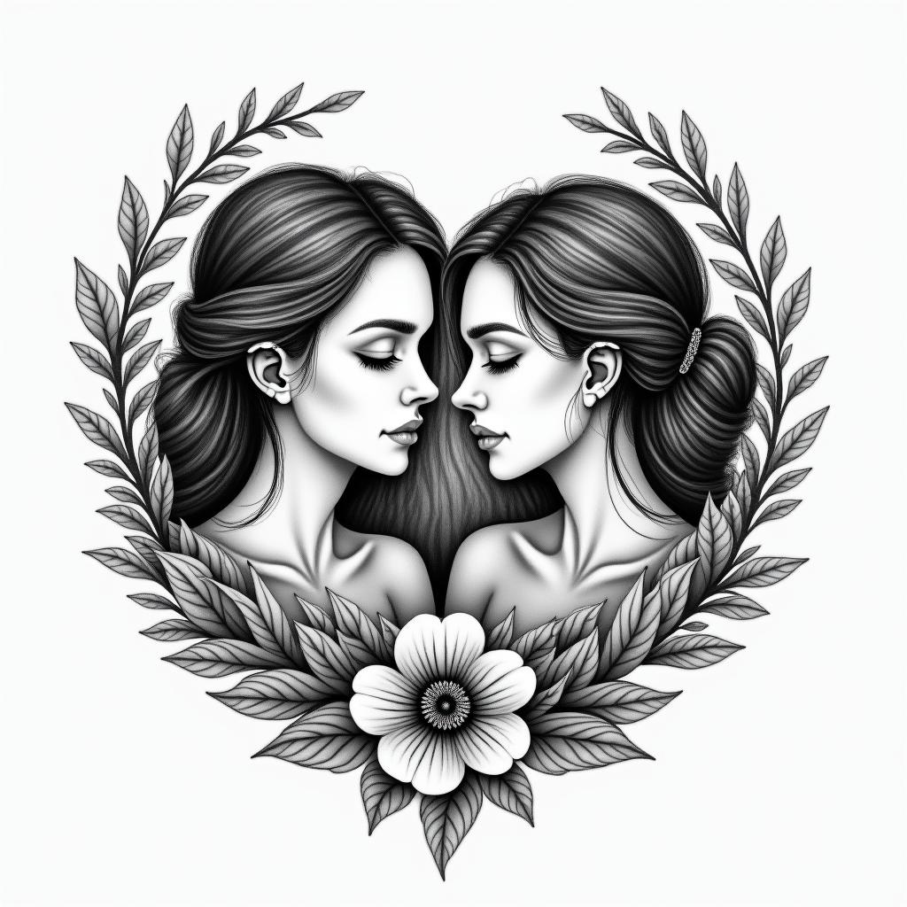 I want to get a tattoo with my sister, we have a very close bond, she chose my name and always looked after me when I was a baby, and until today I can always count on her. We love each other very much and I always say that she is my soulmate.higly detailed tattoo - Variation 4