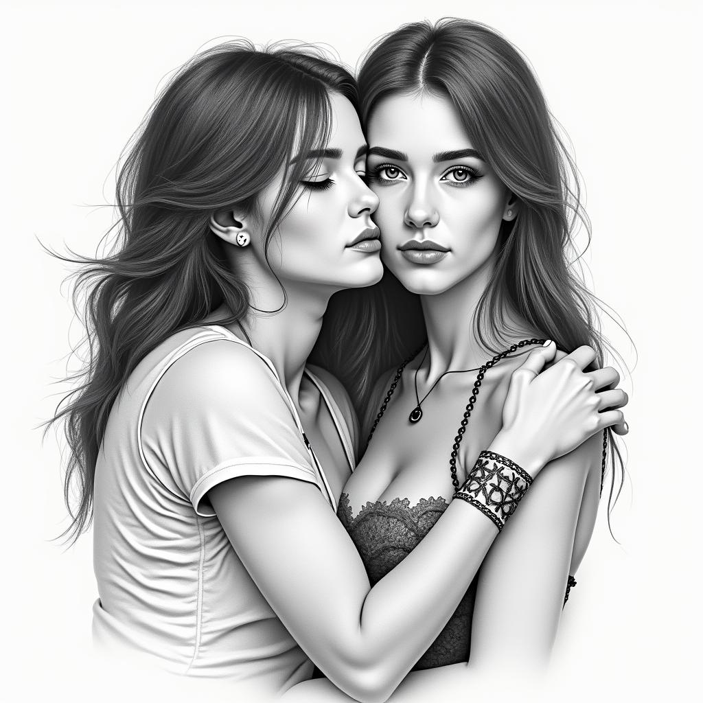 I want to get a tattoo with my sister, we have a very close bond, she chose my name and always looked after me when I was a baby, and until today I can always count on her. We love each other very much and I always say that she is my soulmate.higly detailed tattoo - Variation 2