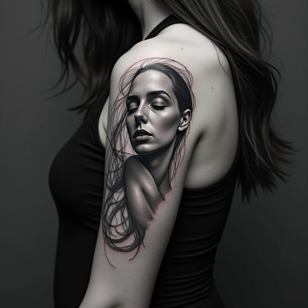 Fuck feelings heartbroken painin realism tattoo style, featuring a highly detailed, lifelike, capturing every detail, photorealistic, ultra realistic, intricate shading, smooth and sharp,   - Variation 4