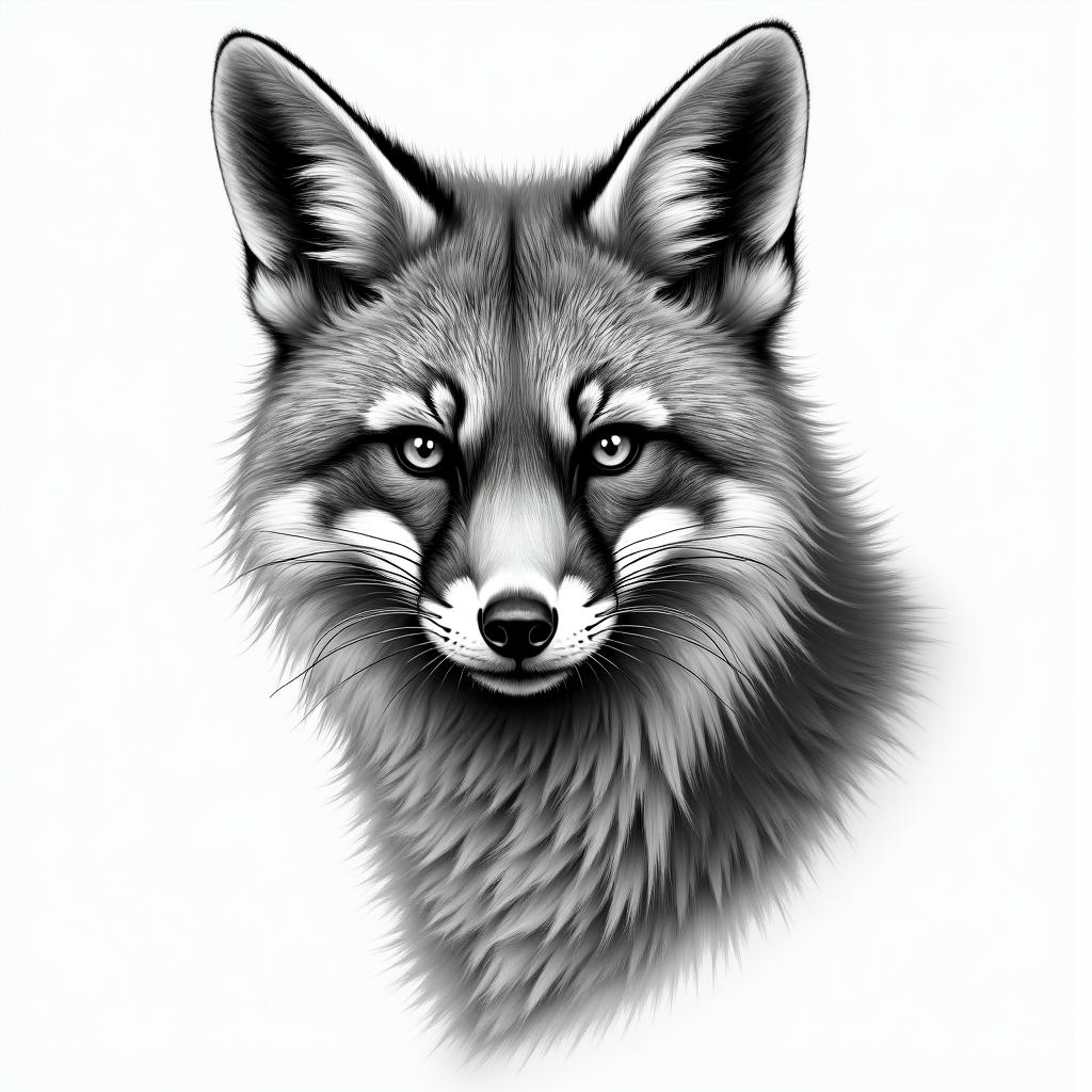 Wald, fuchs, bär, hirsch, bussardhigly detailed tattoo - Variation 7