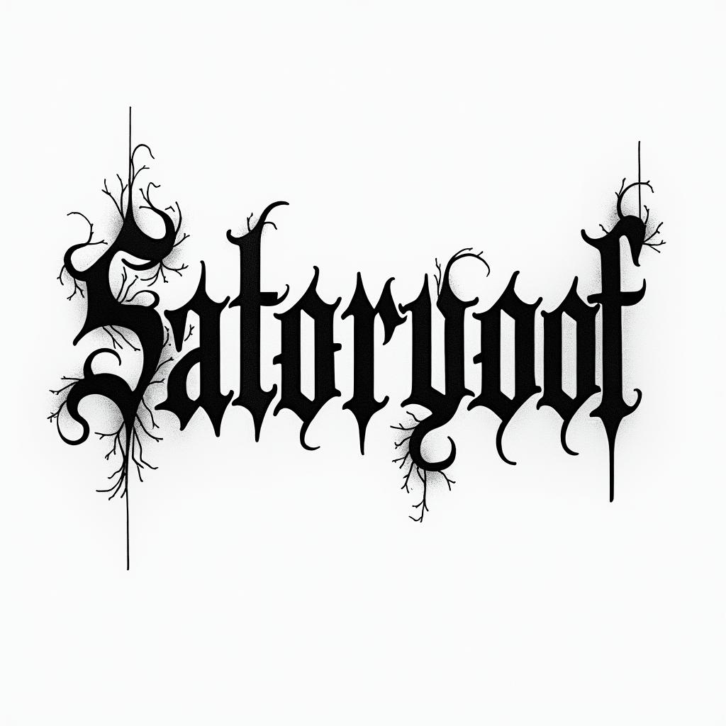 Jose saladar,09-06-99text-based tattoo, gothic font ultra-realistic, perfectly placed, high-quality font design, photo-realistic shading, 8k, high quality, finely detailed typography - Variation 2