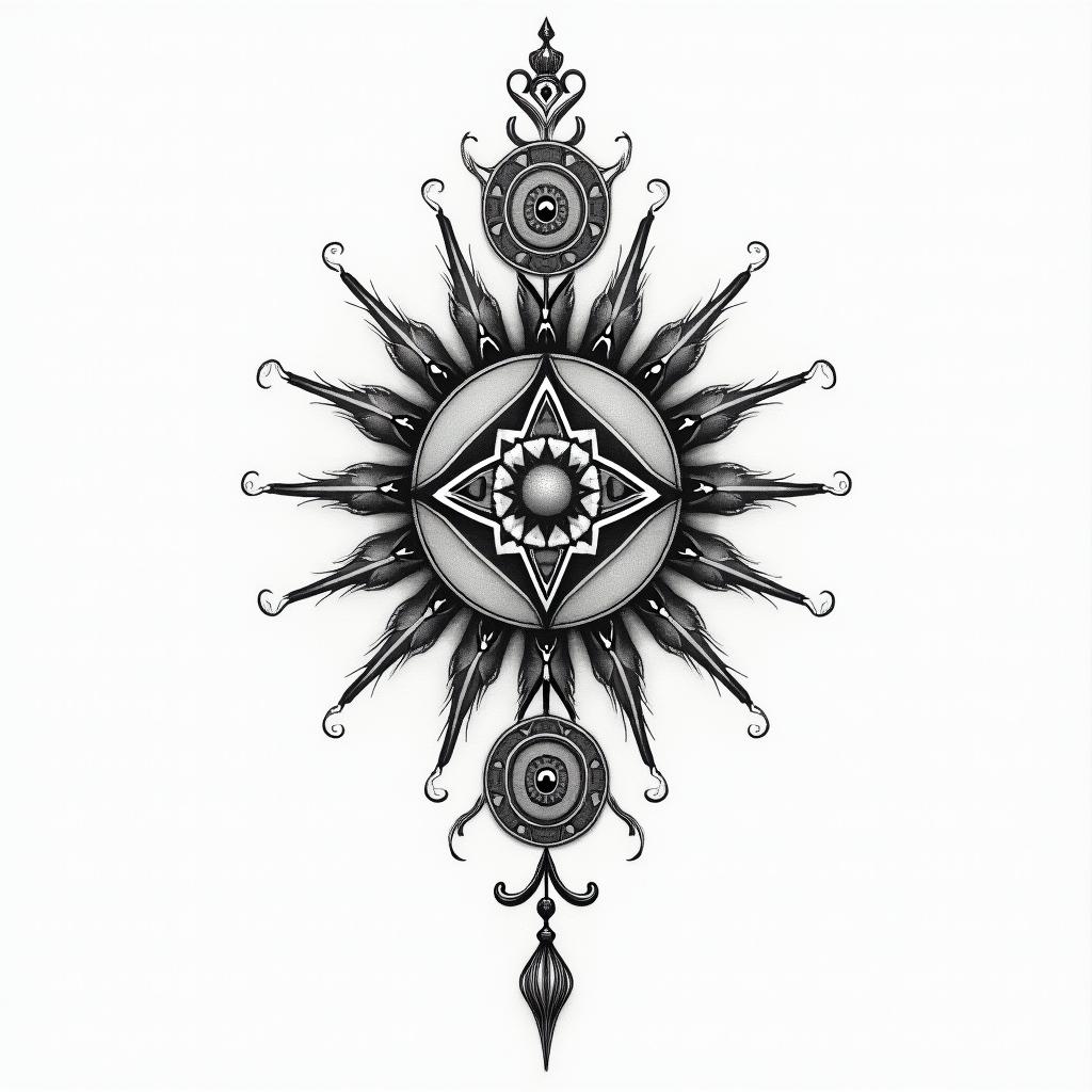 Brianna loves you, your dad.in spiritual symbols tattoo style, featuring an intricate design incorporating elements, Hamsa hand, third eye, minimalist composition - Variation 2