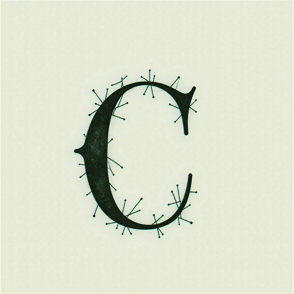 I want a simple uppercase C without too much detail with the names Adrien, Andréa, and Leandro inside, in black and white, feminine and simple.higly detailed tattoo - Variation 3
