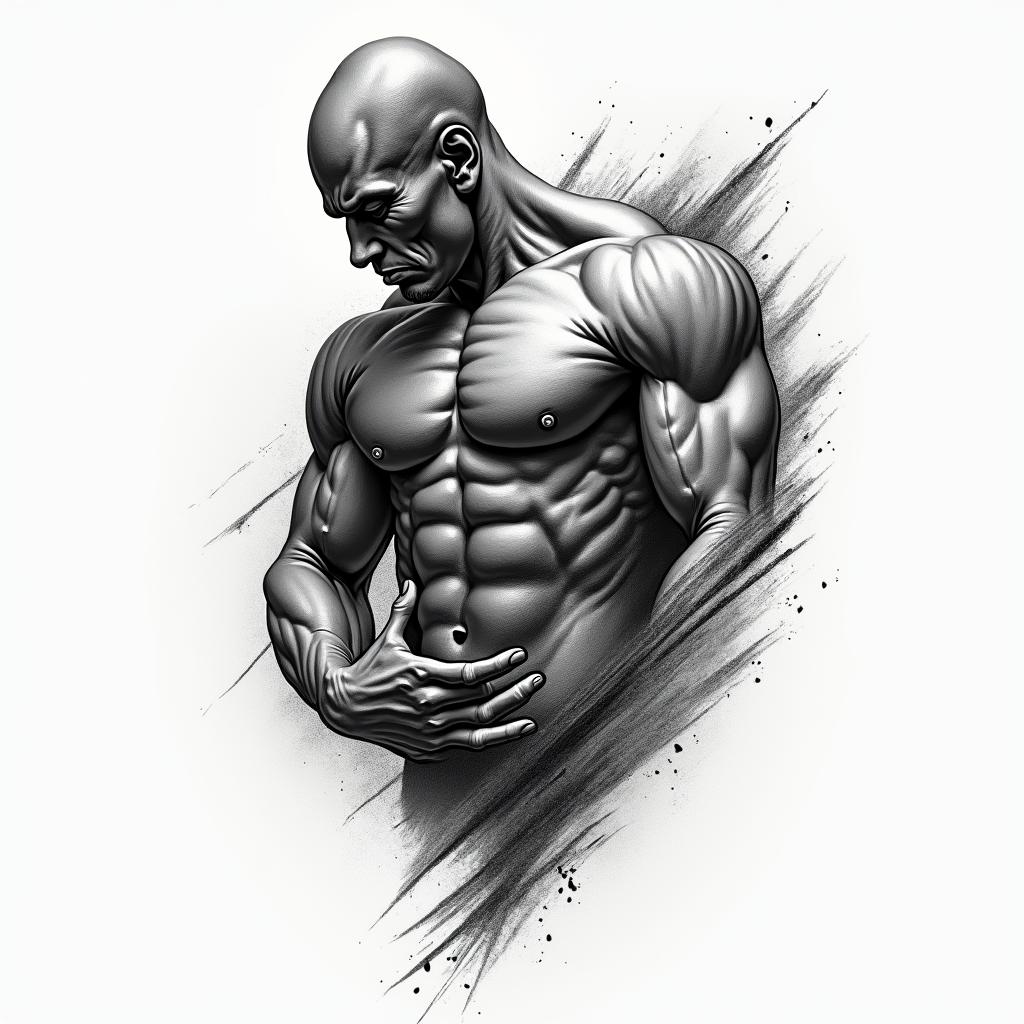 Strengthhigly detailed tattoo - Variation 6