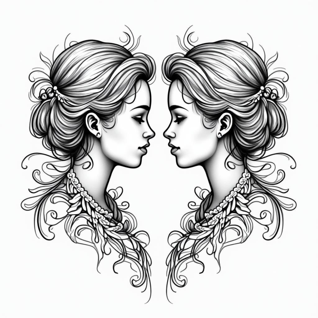 I want the names of my children Kenny and Moïnnie.in ornamental tattoo style, featuring intricate symmetrical patterns and floral designs, showcasing highly detailed line work and geometric shapes, creating a sense of elegance and balance