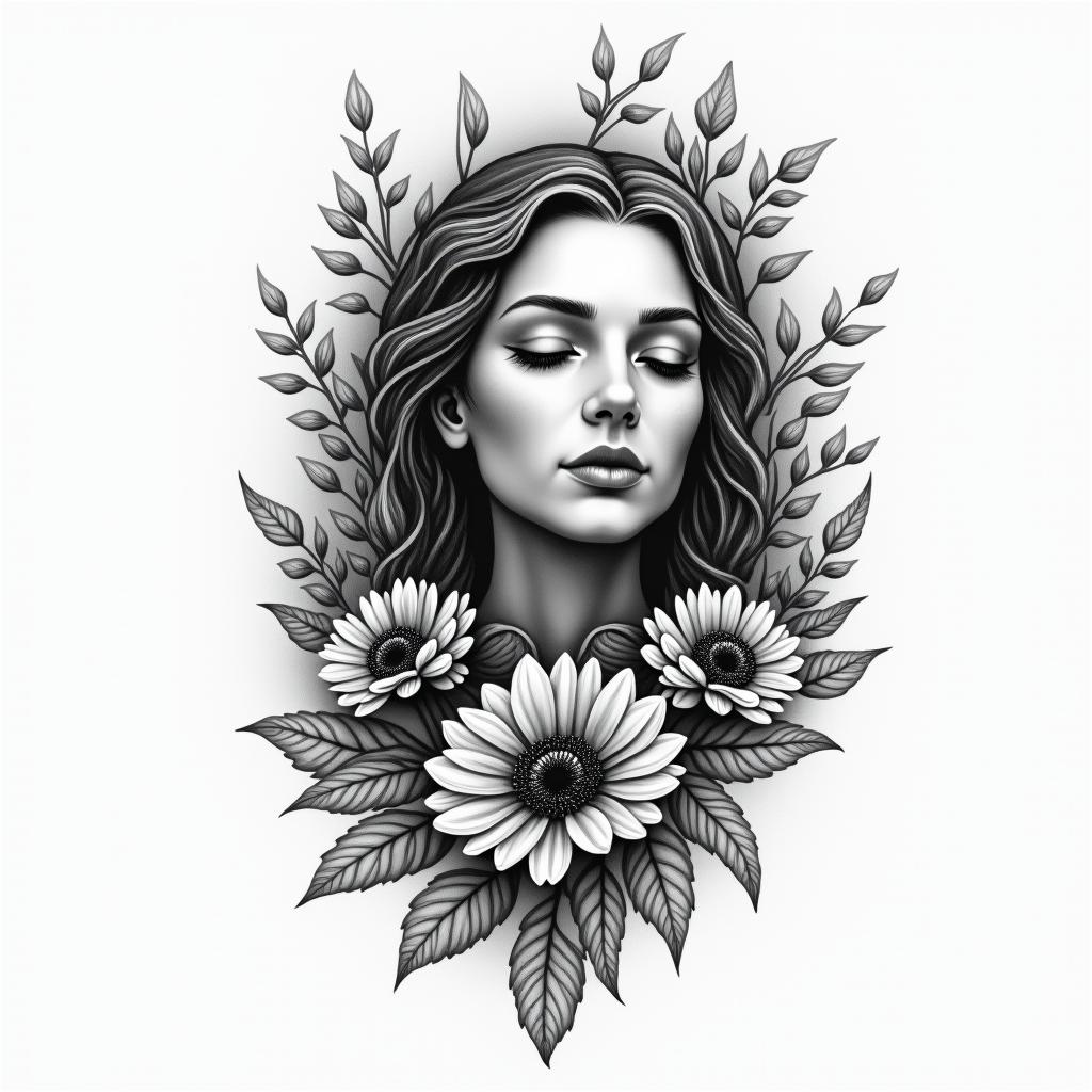 A place of calm and peacehigly detailed tattoo - Variation 2