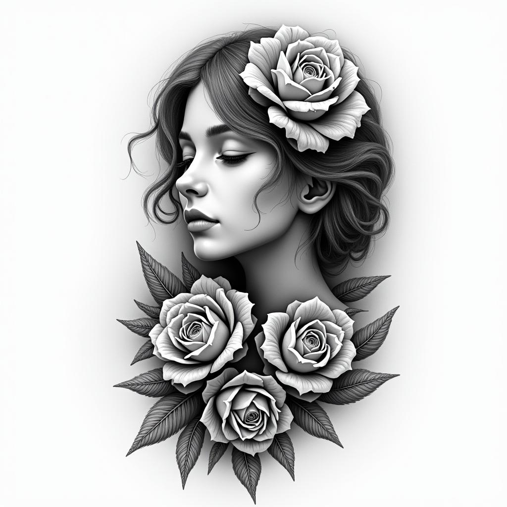 A place of calm and peacehigly detailed tattoo - Variation 3