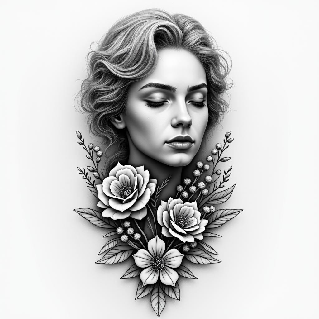 A place of calm and peacehigly detailed tattoo - Variation 4
