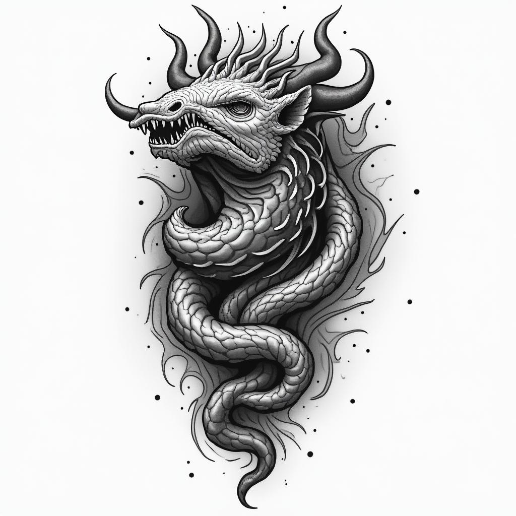 Huginhigly detailed tattoo - Variation 7