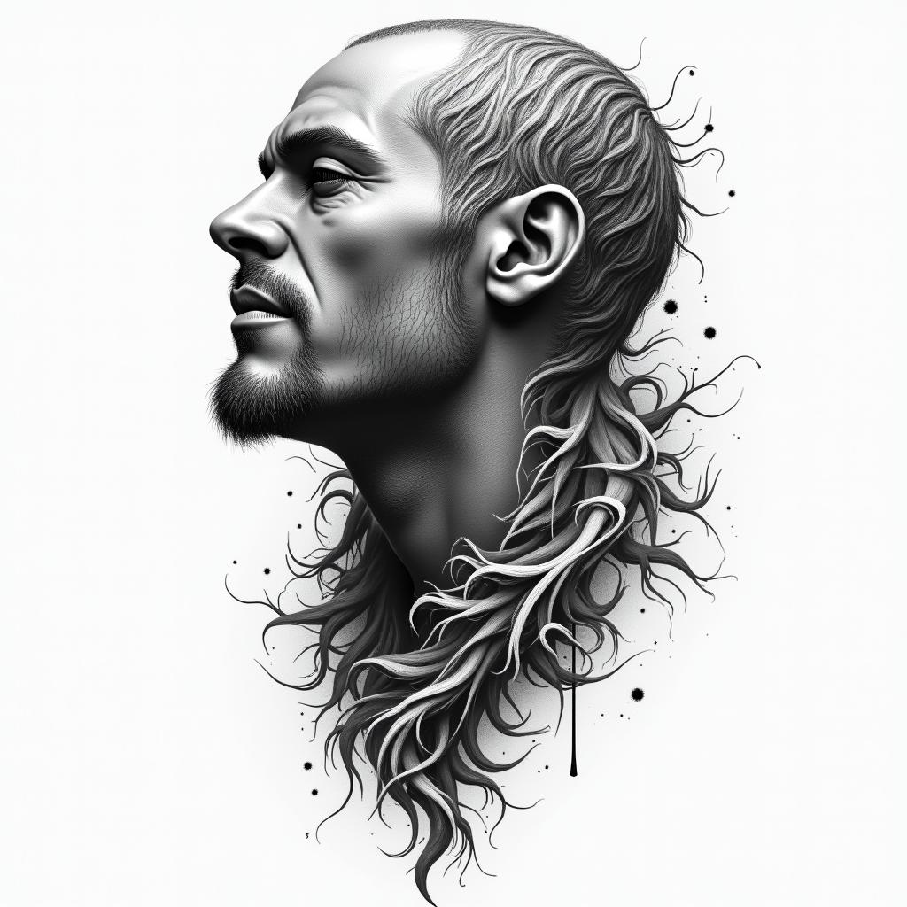 Huginhigly detailed tattoo - Variation 8