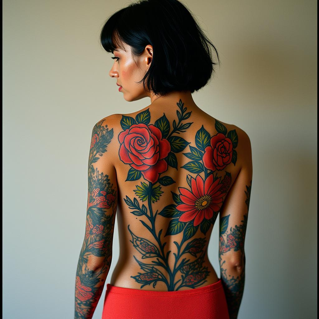 Nichole Farrell, 18/08/1988, Leoin pop art style tattoo, featuring bold and vibrant colors, exaggerated outlines, iconic imagery, inspired by comic books and speech bubbles, comic book characters, retro pop culture