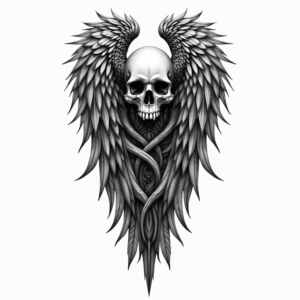 Huginhigly detailed tattoo - Variation 2