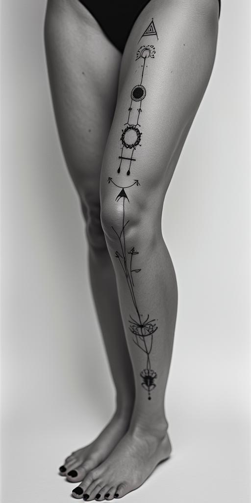 Astrological theme. Geminiin minimalist style tattoo, featuring simple shapes and fine lines, with minimal shading and details, tiny triangles, creating a sense of balance and harmony