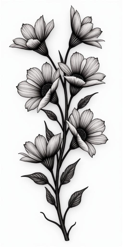 Blood flowers and thorns swirling only colour for bloodin realism tattoo style, featuring a highly detailed, lifelike, capturing every detail, photorealistic, ultra realistic, intricate shading, smooth and sharp,   - Variation 2