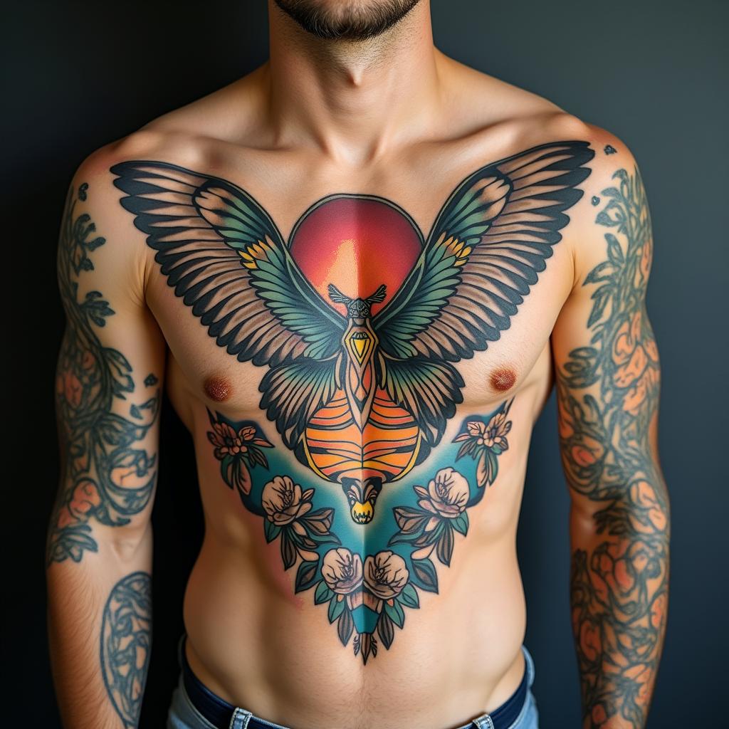 Eric Colbung, 19/06/1990, Gemini, Perth Australiain new school tattoo, pop culture, modern, detailed tattoo, illustrative - Variation 3