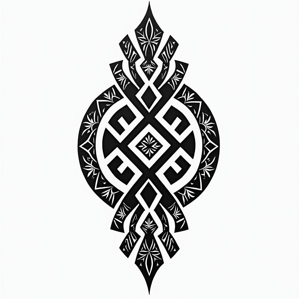 Guillermo Hernández 20 09 1991in tribal tattoo style, featuring bold and black geometric shapes, curved lines, intertwine and flow seamlessly, creating a powerful and symbolic design, polynesian and maori styles - Variation 3