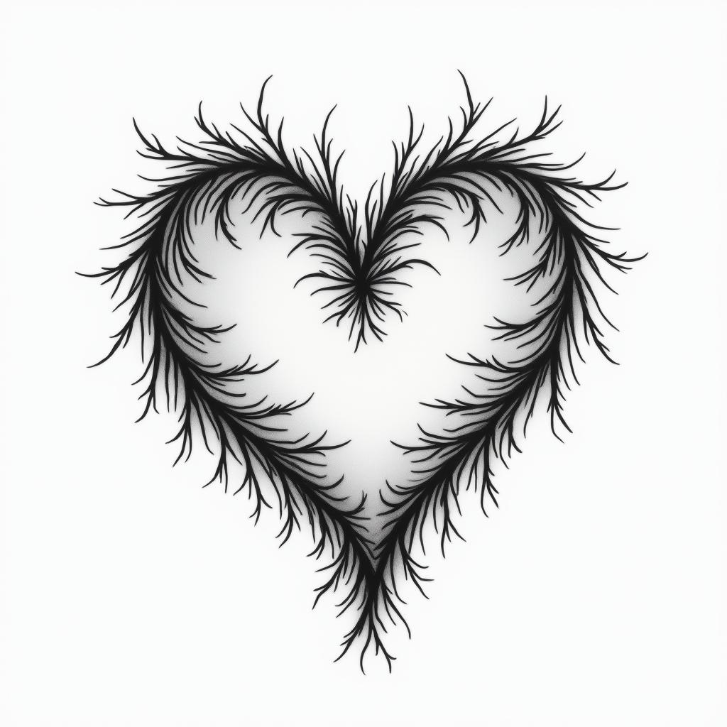 Cute small simple hearthigly detailed tattoo - Variation 4