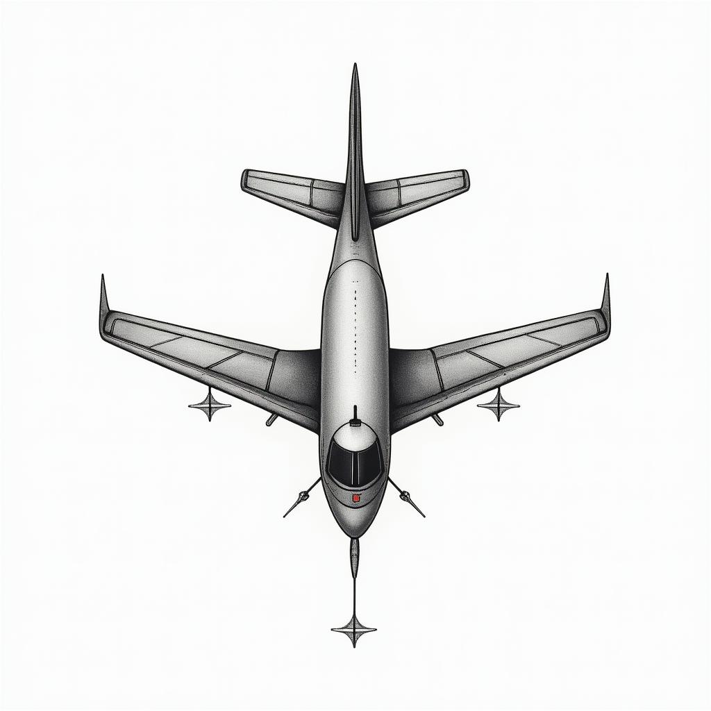 Pilot world travel excitingin minimalist style tattoo, featuring simple shapes and fine lines, with minimal shading and details, tiny triangles, creating a sense of balance and harmony - Variation 5