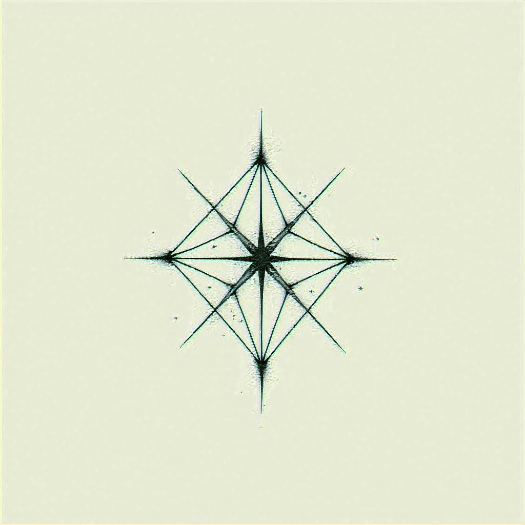 Geminiin minimalist style tattoo, featuring simple shapes and fine lines, with minimal shading and details, tiny triangles, creating a sense of balance and harmony - Variation 3