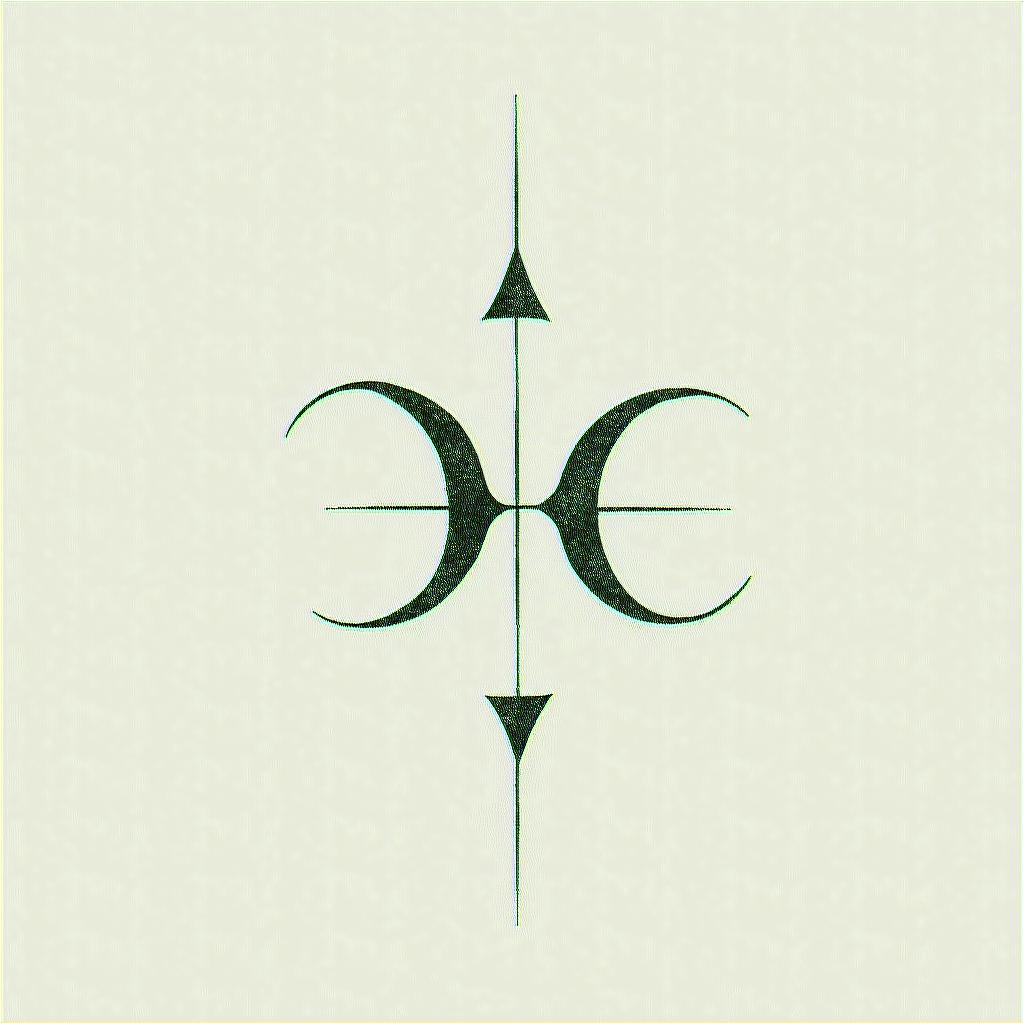 Geminiin minimalist style tattoo, featuring simple shapes and fine lines, with minimal shading and details, tiny triangles, creating a sense of balance and harmony - Variation 4