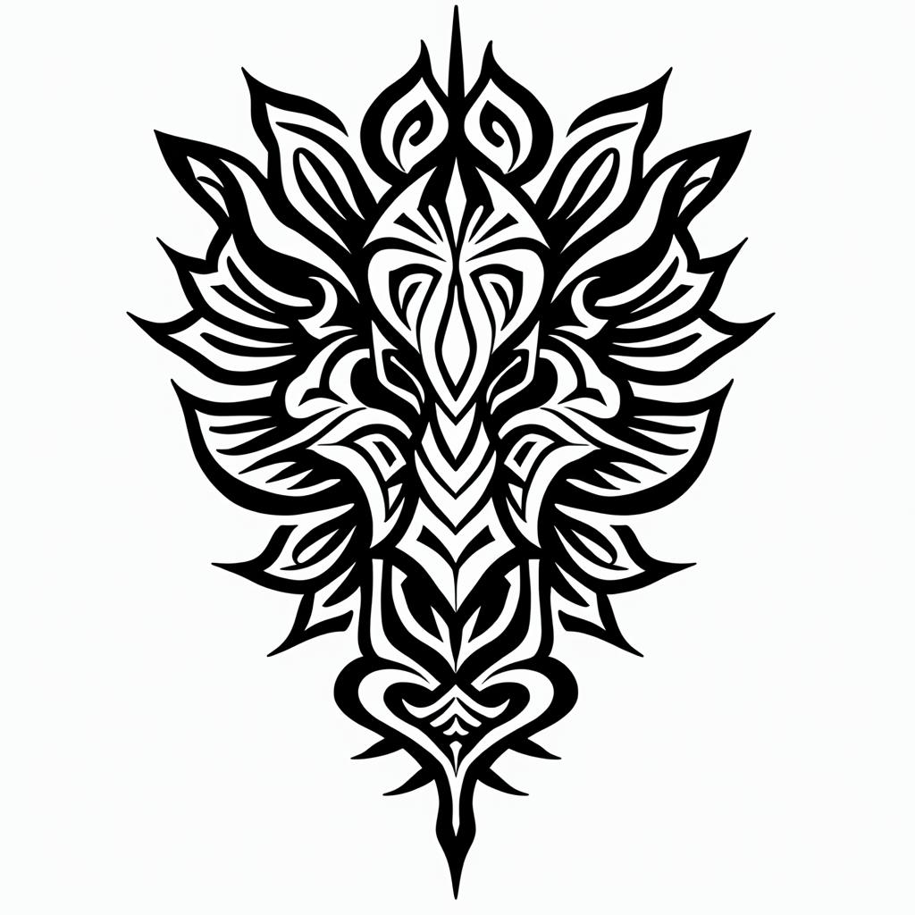 Pilot world travel excitingin tribal tattoo style, featuring bold and black geometric shapes, curved lines, intertwine and flow seamlessly, creating a powerful and symbolic design, polynesian and maori styles - Variation 3