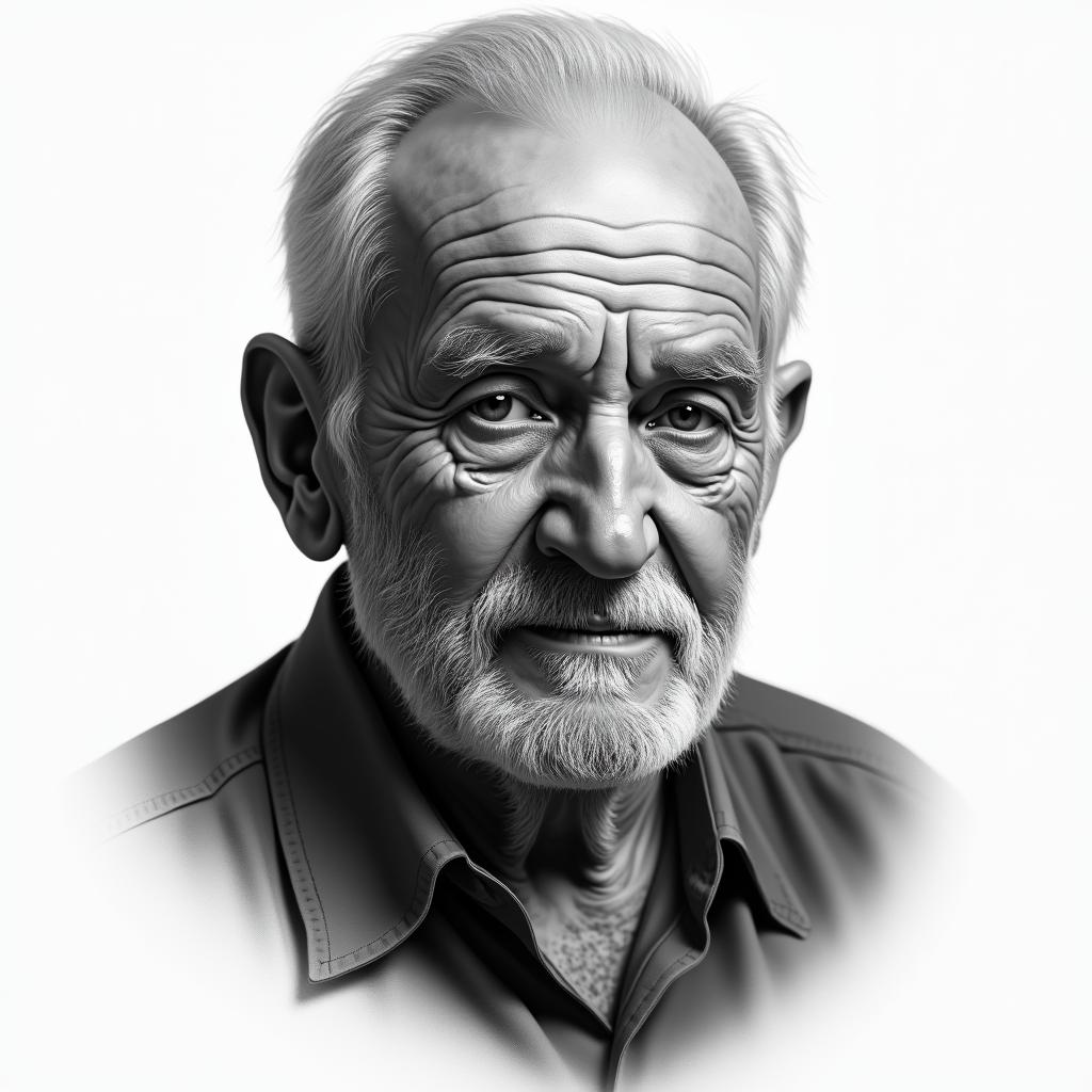 Grandfatherin realism tattoo style, featuring a highly detailed, lifelike, capturing every detail, photorealistic, ultra realistic, intricate shading, smooth and sharp,  