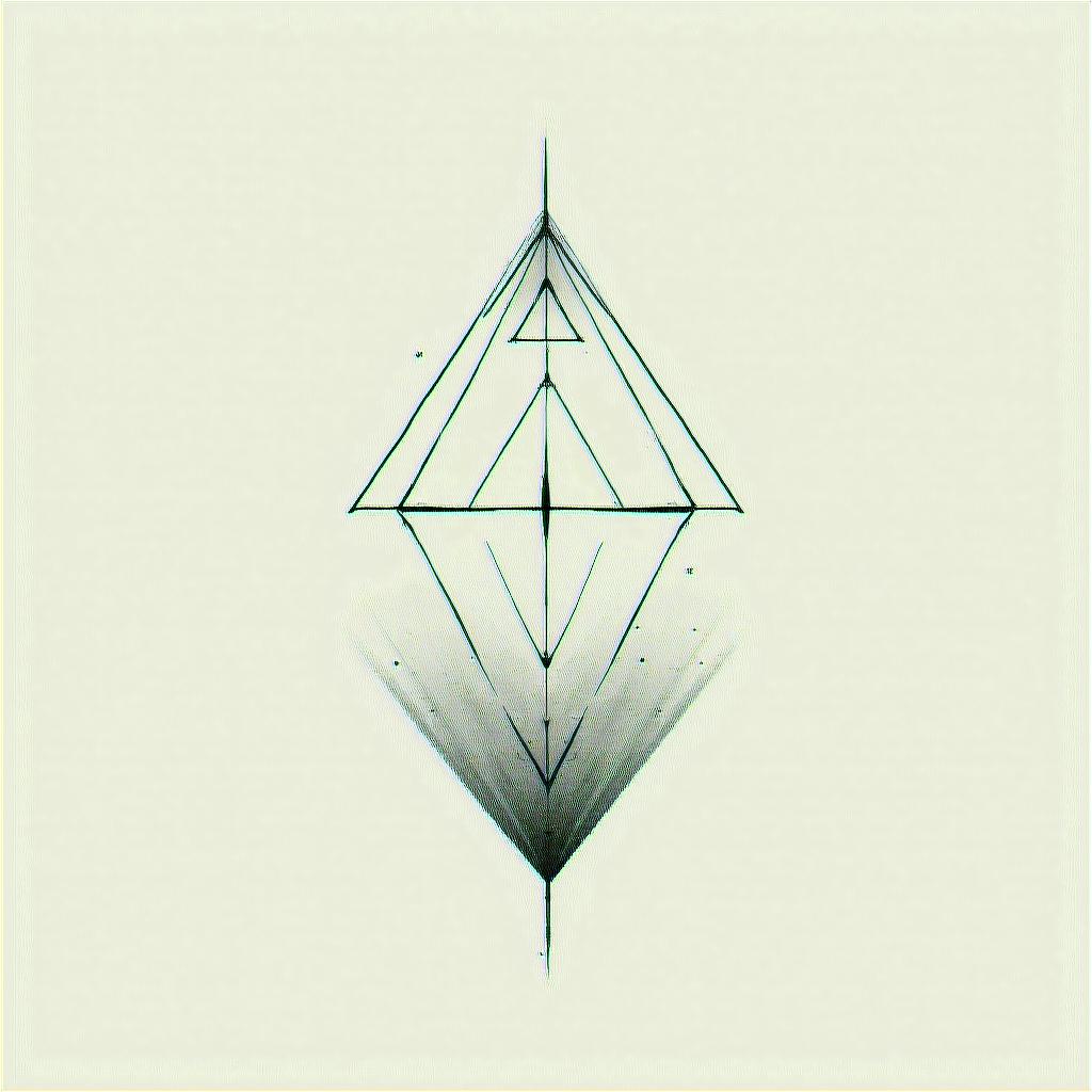 Element waterin minimalist style tattoo, featuring simple shapes and fine lines, with minimal shading and details, tiny triangles, creating a sense of balance and harmony - Variation 4